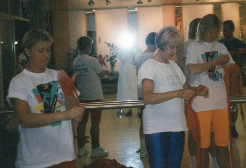 Gunilla, Maud och Kicki inför boxningspass